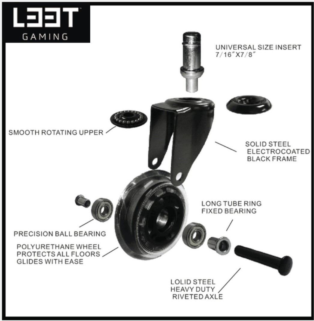 L33T Gaming Rubber Casters RGB