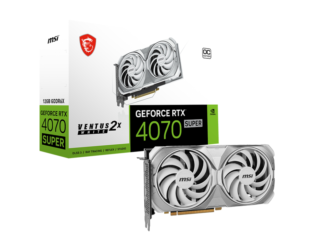 MSI GeForce RTX 4070 SUPER 12G VENTUS 2X WHITE OC