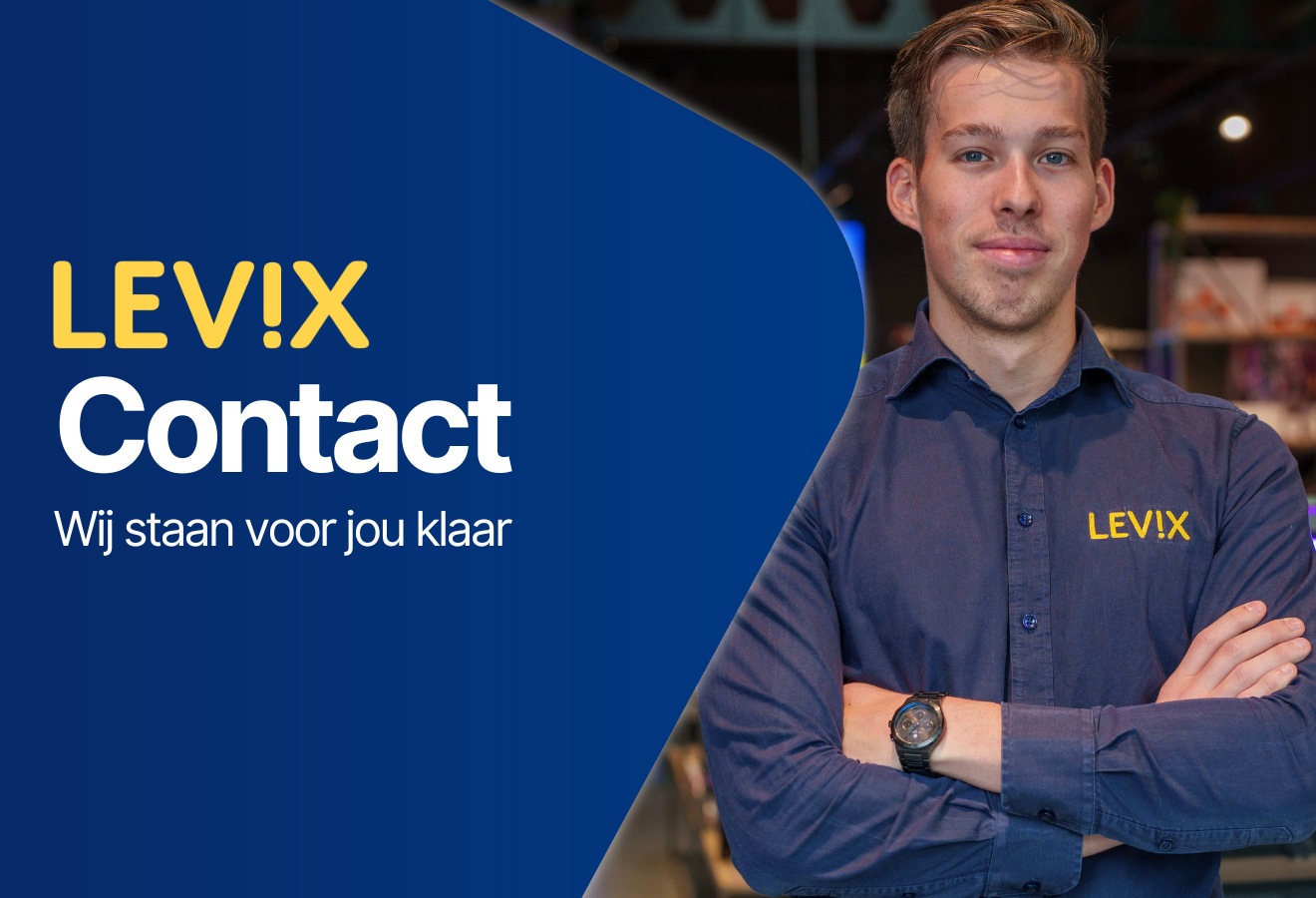 Banners Diensten Levix site mobiel - Contact