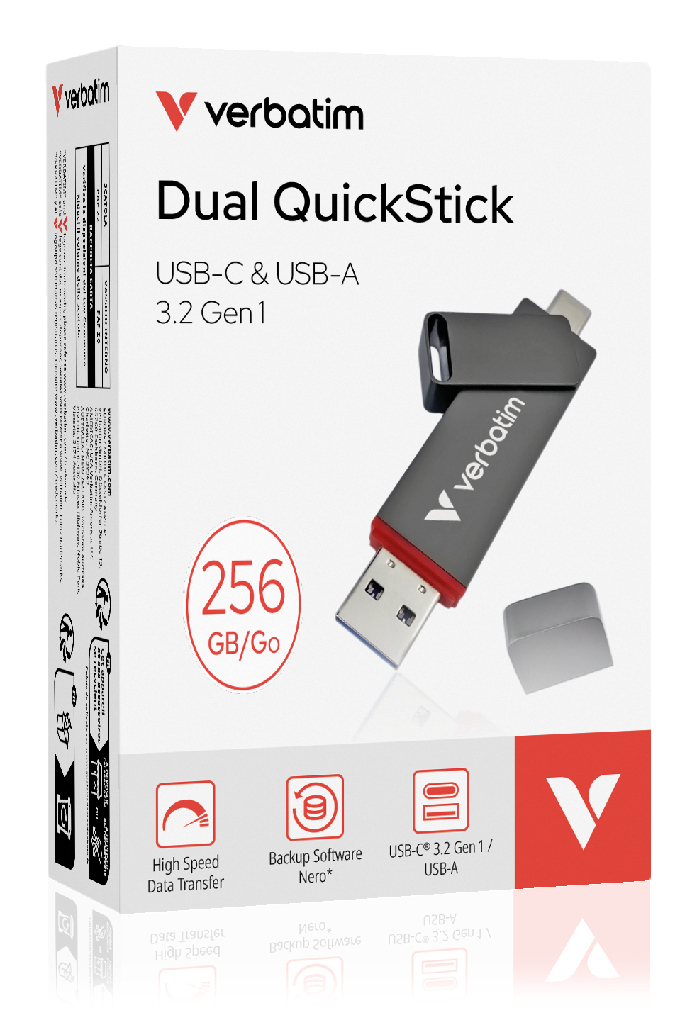 Verbatim Dual QuickStick 256GB, USB-C & USB-A