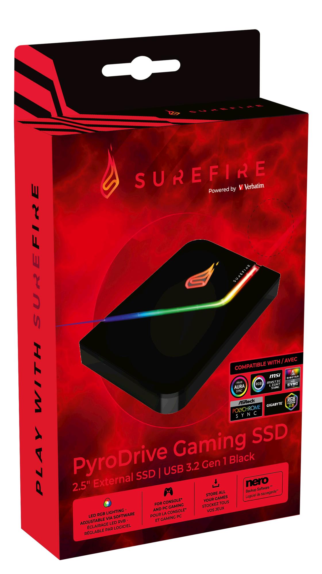 SureFire PyroDrive Gaming SSD 1TB, Zwart