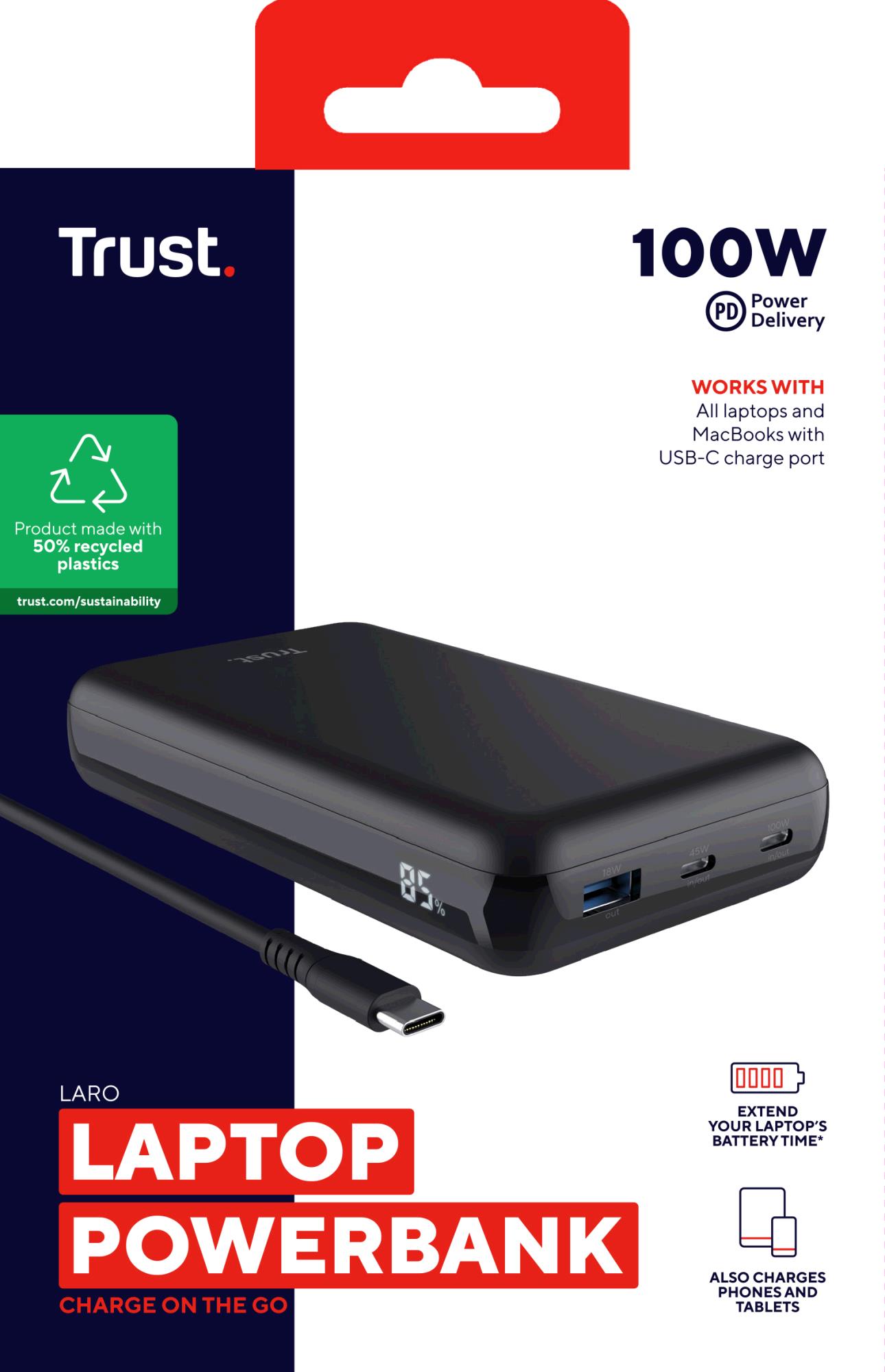 Trust Laptop Powerbank Laro | 20.000mAh