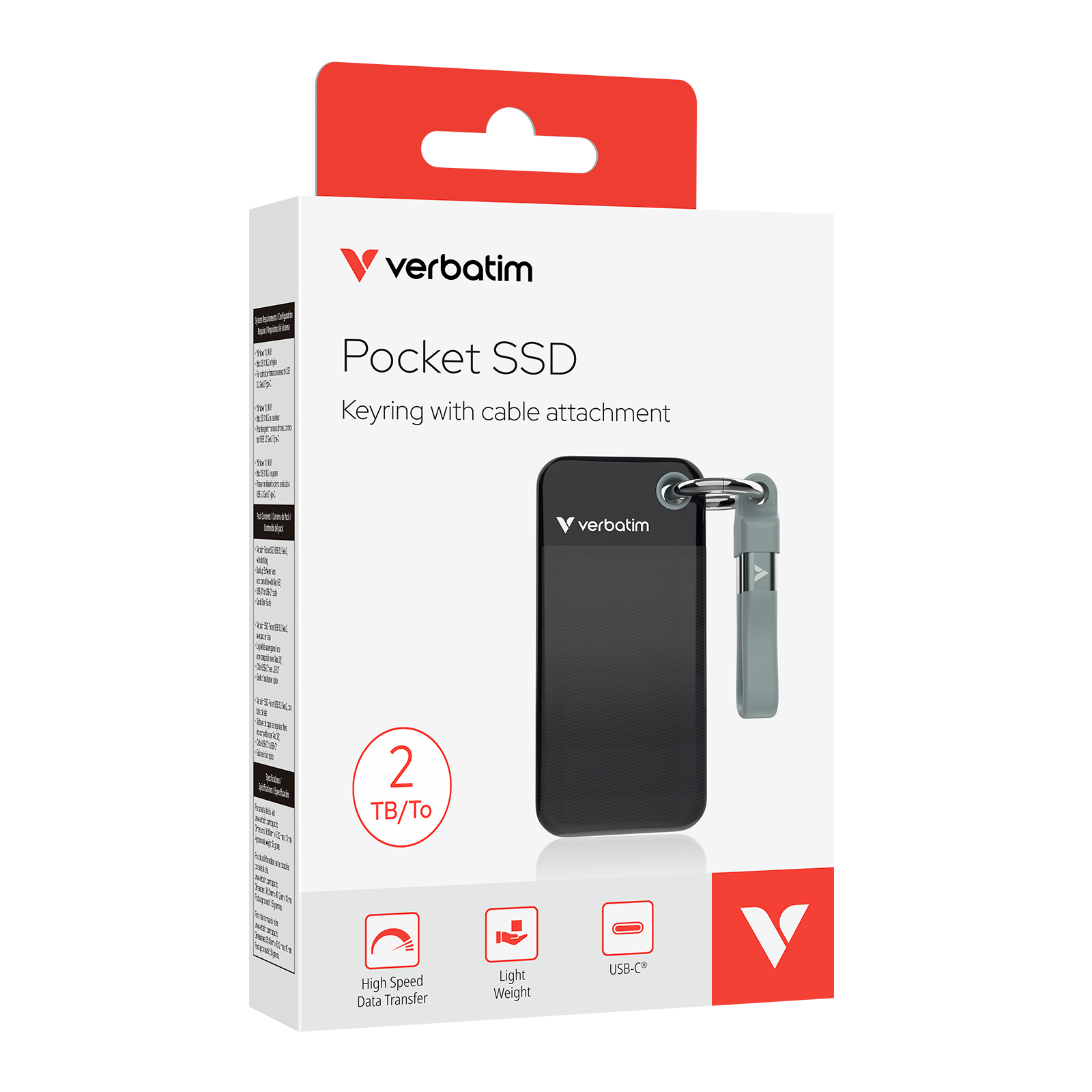 Verbatim Pocket eSSD 2TB Zwart/Grijs